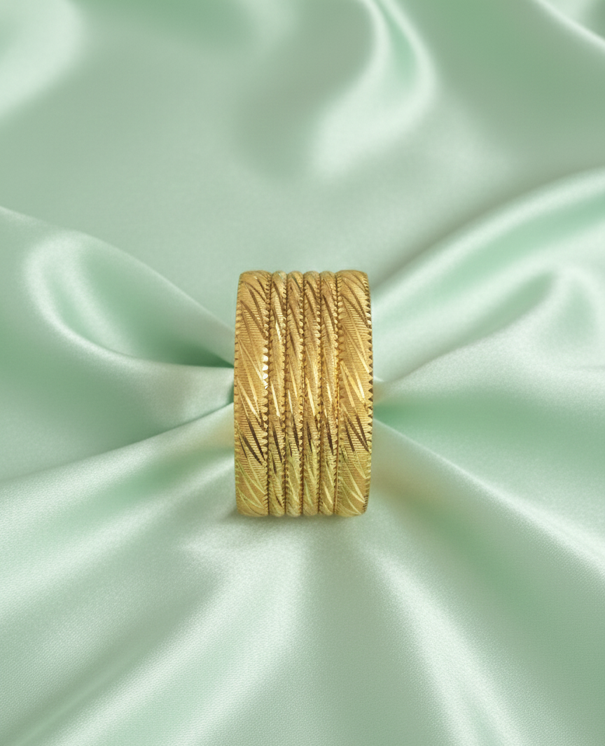 The Gilded Ribbon Bangles | Modern Texture