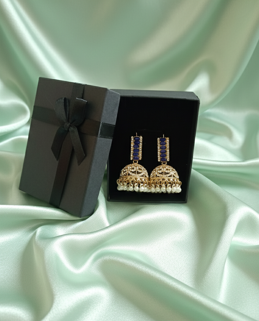 Elegant Blue Jhumkas | Match Your Outfit