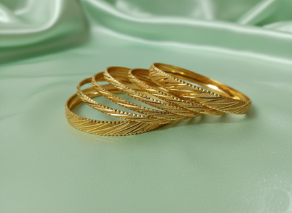 The Gilded Ribbon Bangles | Modern Texture