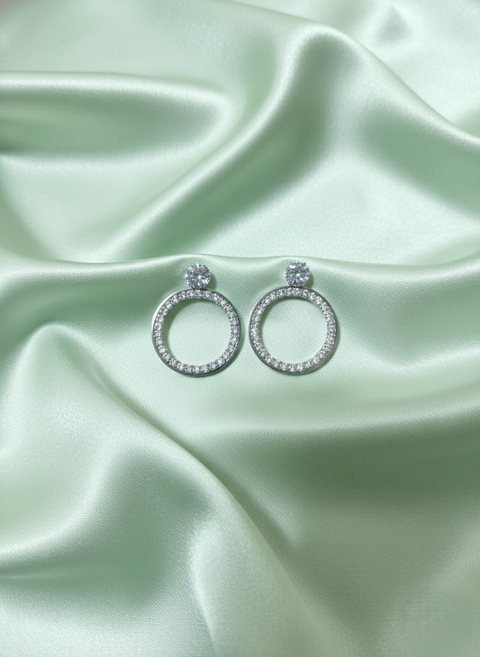 Silver Orbit Studs | Simple Radiant