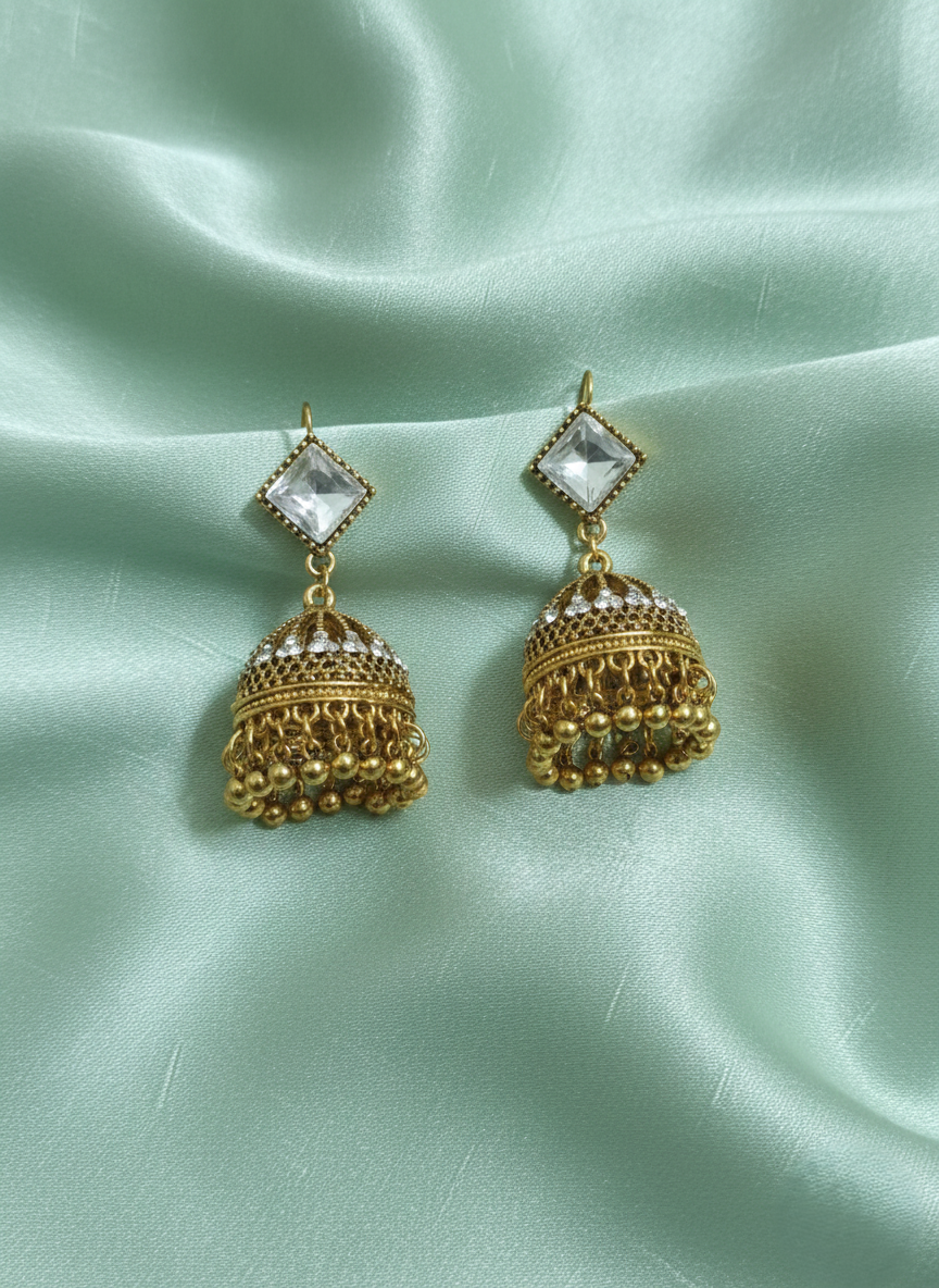 Golden Prism Jhumkas | Wear Confidence