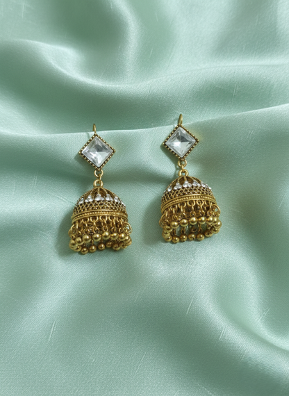 Golden Prism Jhumkas | Wear Confidence