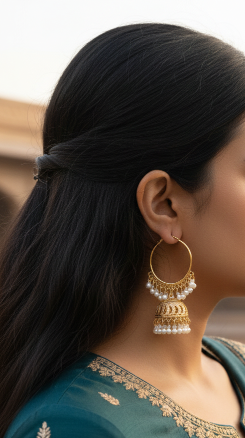 Shehnai Pearl Jhumkas | Define Your Own Style