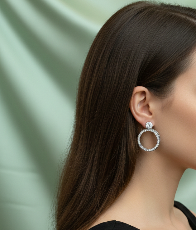 Silver Orbit Studs | Simple Radiant