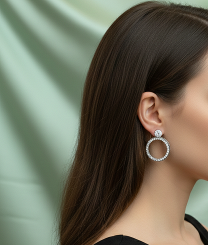 Silver Orbit Studs | Simple Radiant