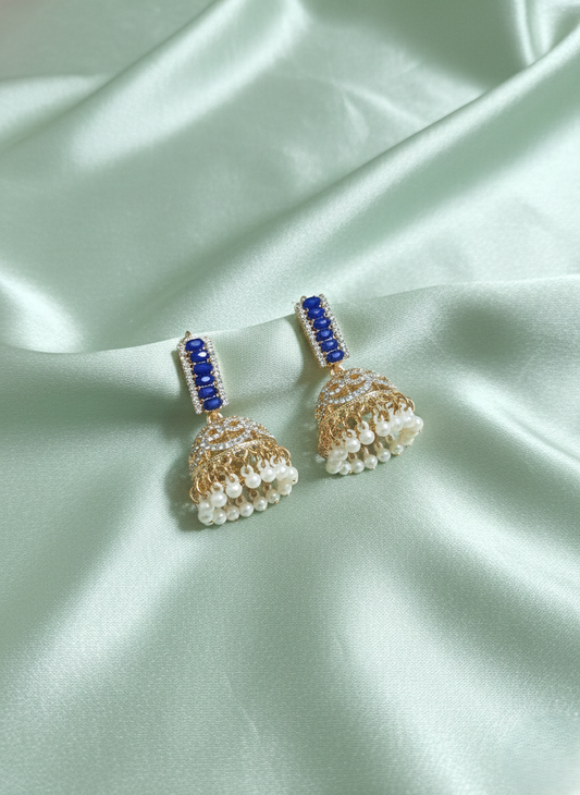 Elegant Blue Jhumkas | Match Your Outfit