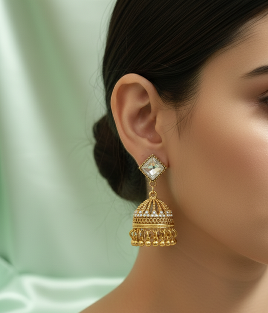 Golden Prism Jhumkas | Wear Confidence