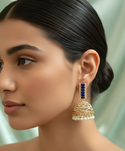 Elegant Blue Jhumkas | Match Your Outfit