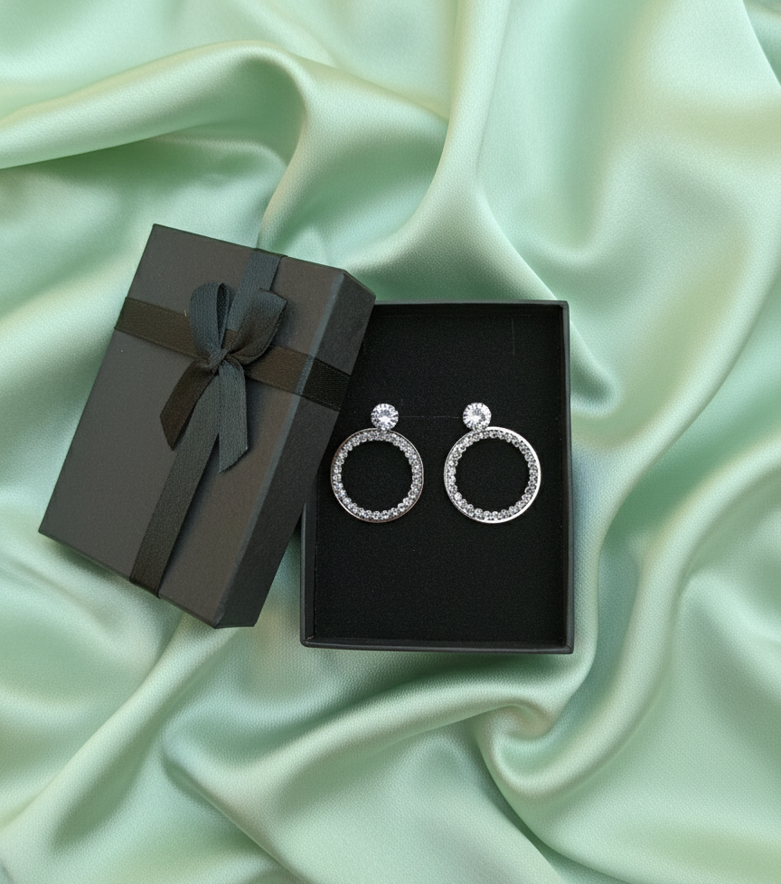 Silver Orbit Studs | Simple Radiant